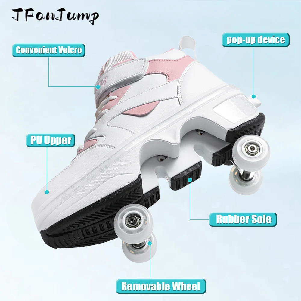 Chaussures à Roulettes 2-en-1 – Baskets Avec Roues Cachées Rétractables – Patins & Sneakers Pour Enfants, Ados Et Adultes (Rouge, Taille 38)