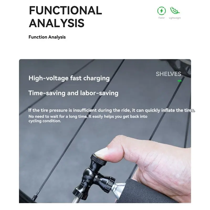 A79E-دراجة سريعة مضخة صغيرة CO2 دراجة منفاخ لإطارات السيارة عدة بريستا وشرايدر صمام اسطوانة دراجة هوائية جبلية مضخة