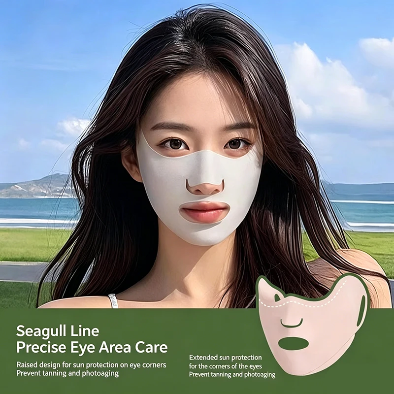 2PCS Half/Full Facial Sunscreen Mask in Spring and Summer Outdoor Ear-mounted Running Nylon Open Breathable Nose Cycling Masks