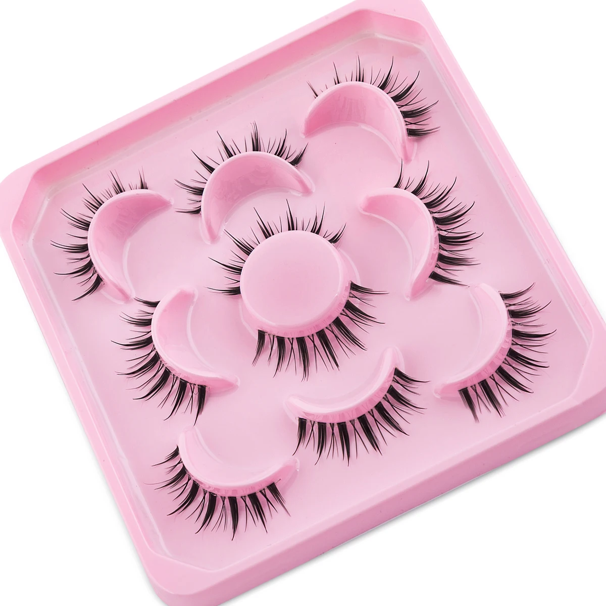 ISEEN 10pcs 가짜 속눈썹 3D 가짜 밍크 속눈썹 고양이 Nutural 재사용 가능한 비 자극성 초보자 및 일상 사용에 적합