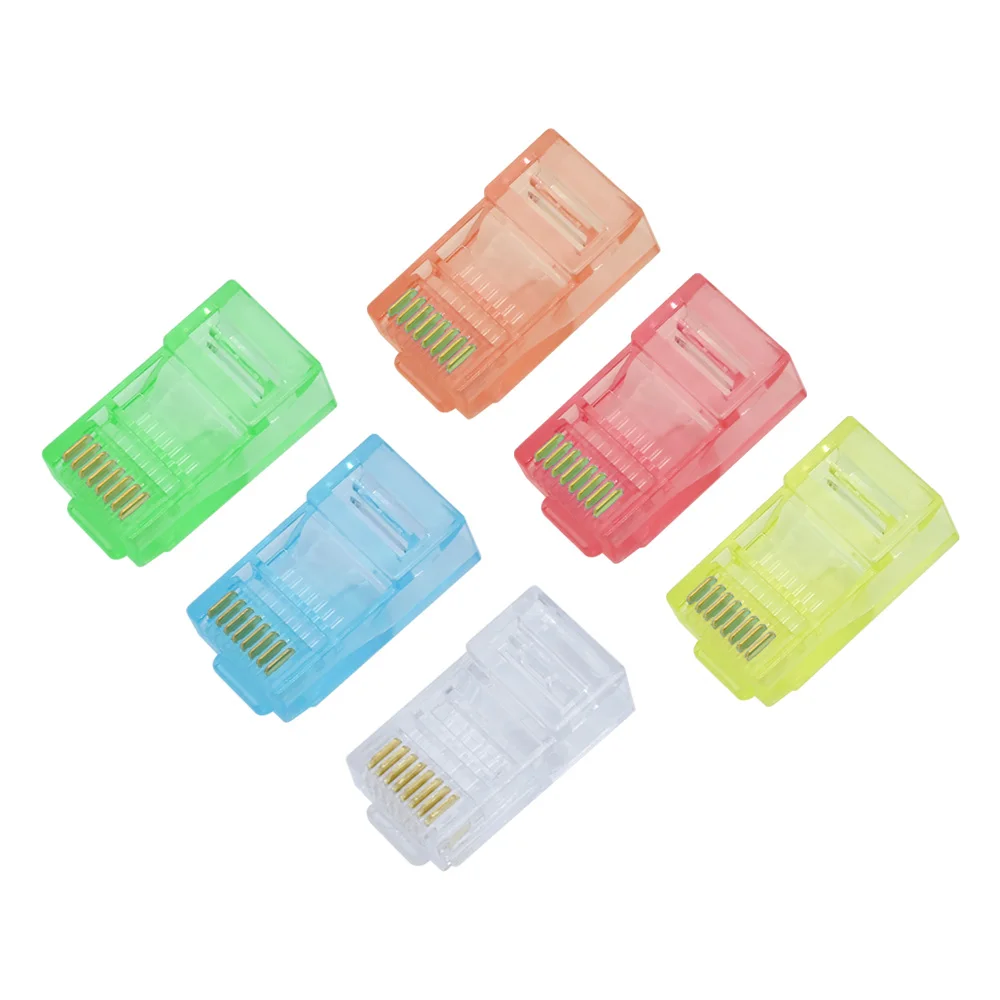 10PCS RJ45 Ethernet cable module plug network connector rj-45 RJ45 connector Cat6 color Cat5e gold-plated cable