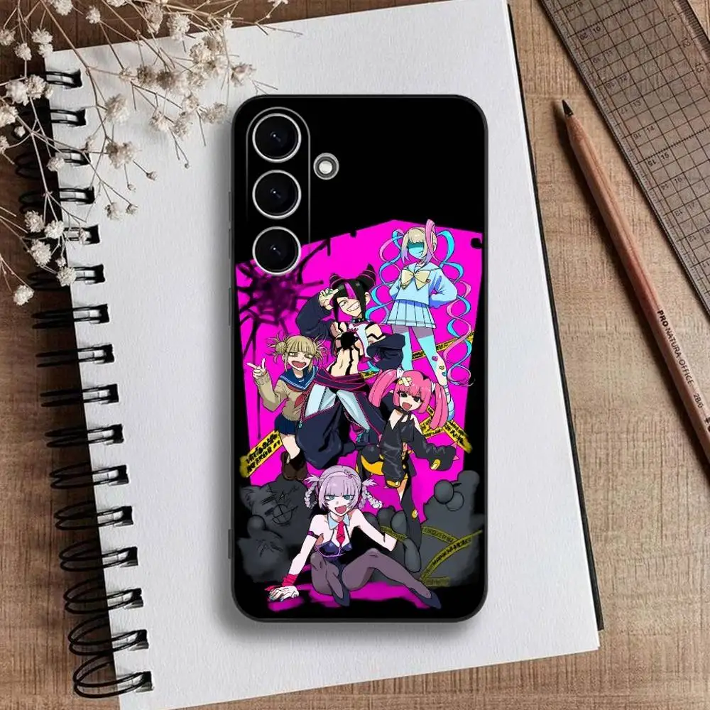 Gang of Stupid Girls 電話ケース Samsung Galaxy A73、A72、A71、A70、A53、A52、A51用、ソフトブラックシェル