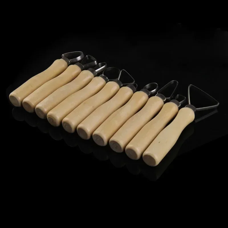 10 Pcs Wood Pottery Clay Sculpture Loop Tool with Stainless Steel Flat Wire Tools  Perfect