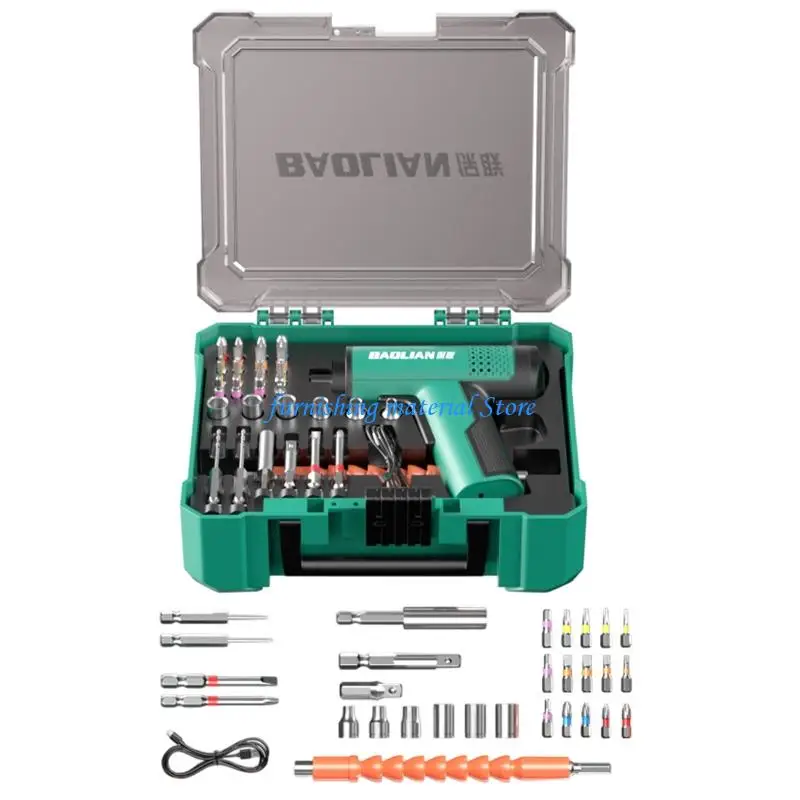 Y5GD Cordless Screwdriver Set with Ergonomic Grip Storage Case for Comfortable Use