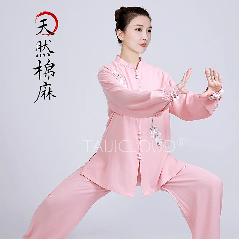 Tai Chi Practice Suits for Women, Cotton and Linen, Suitable for Summer and Spring, Autumn