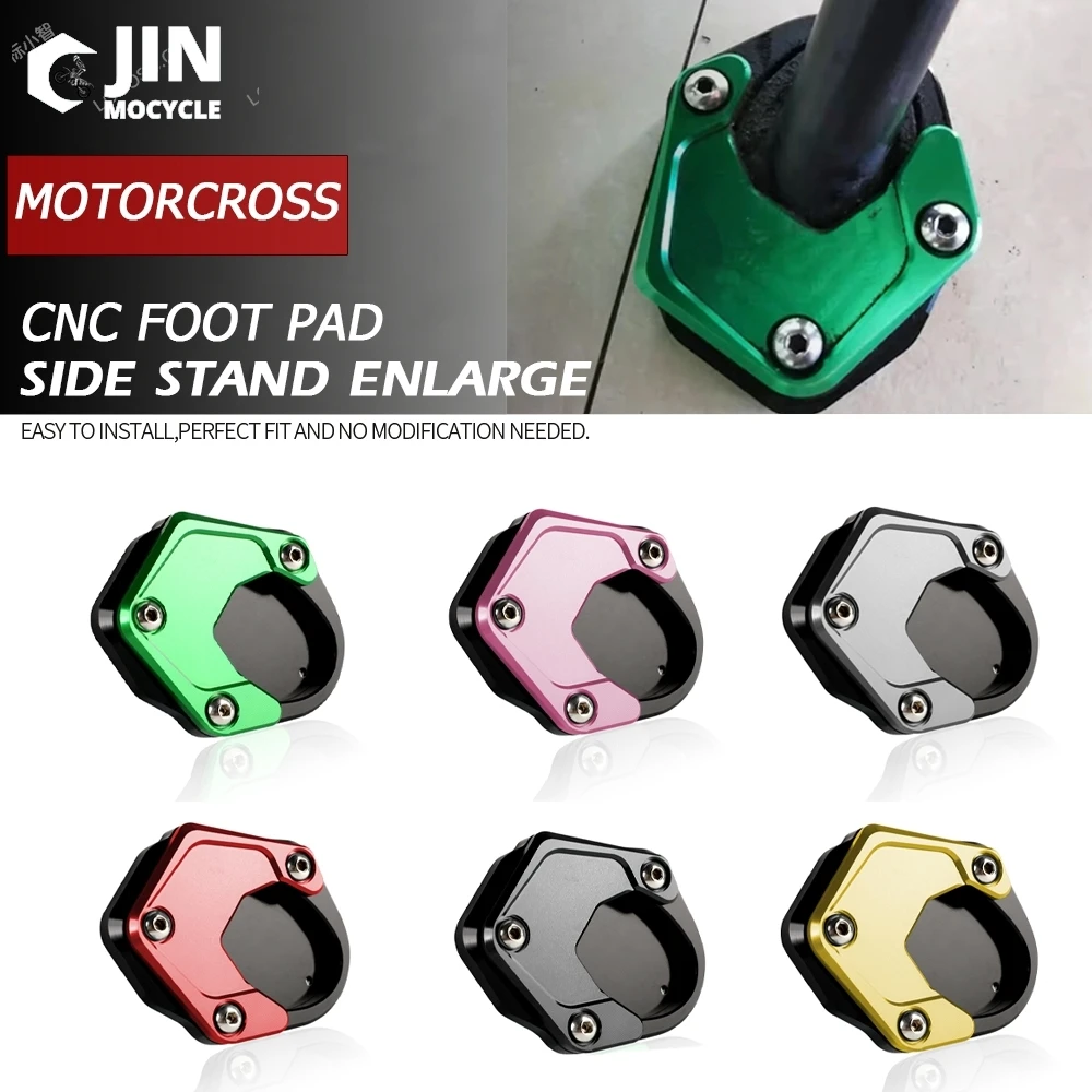 Motorcycle CNC Kickstand Support Plate Foot Side Stand Enlarge Extension Pad For Kawasaki KLX 125 KLX150BF KLX230 /R/S/SM KLX250