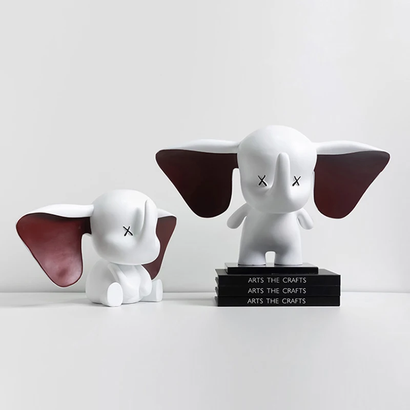 Cute Elephant Statue Decorations House Home Living Room Kids Children's Room Doll Kawaii Cartoon Animals Nordic Crafts Ornaments