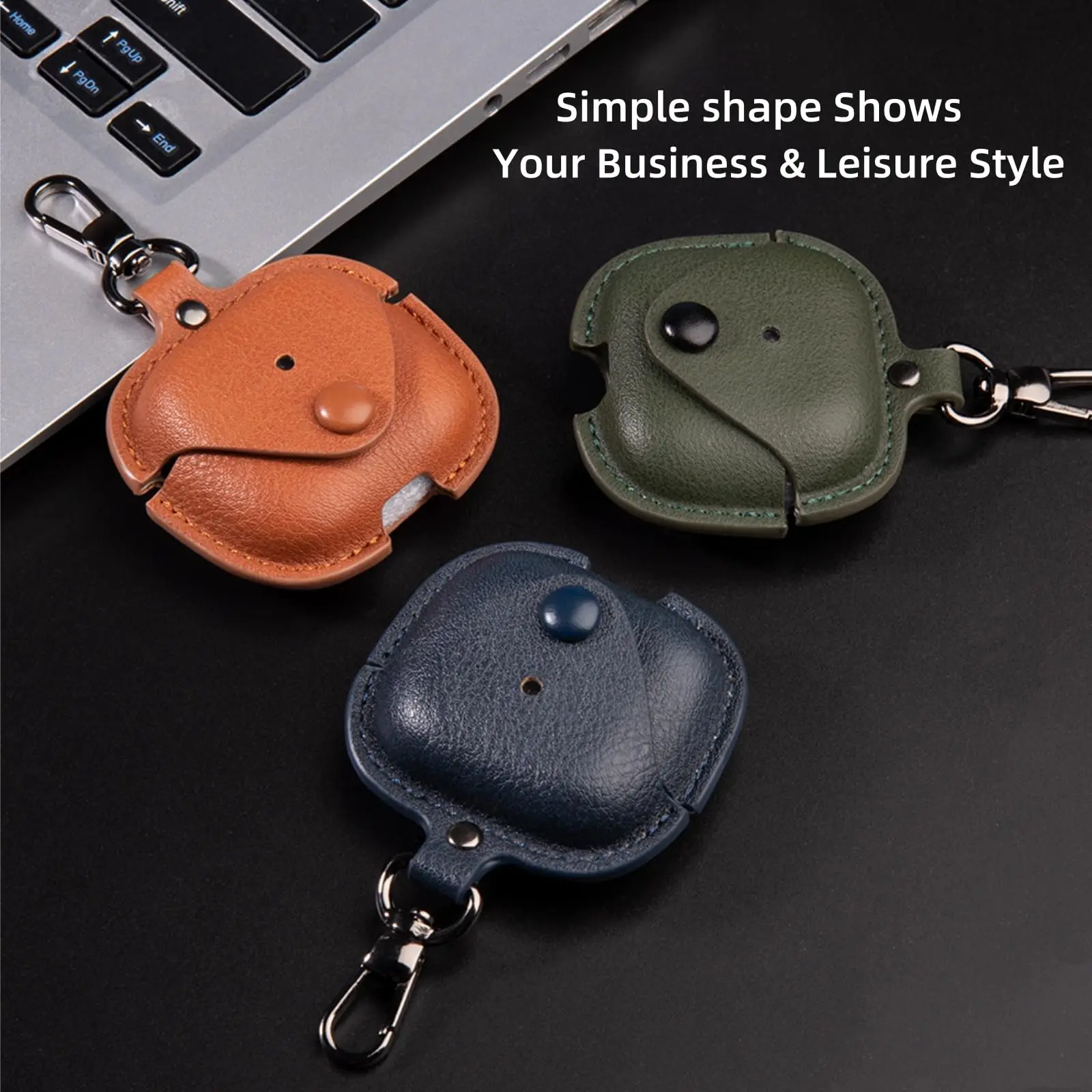 2024 кожаный защитный чехол для беспроводных наушников AirPods 4, чехол для AirPods 4-го поколения с пряжкой для ключей, чехол с защитой от падения