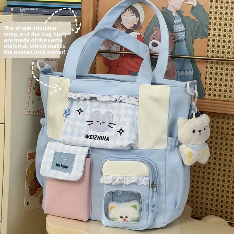 

Korean Style Cute Simple Shoulder Bag for School Girls Large Capacity Crossbody Bag Fashionable and Versatile Commuting Bag