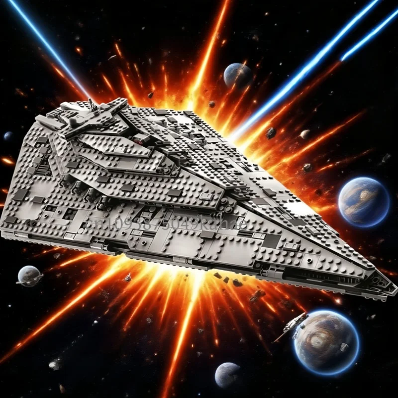 

Hot toy destroyer space Compatible spaceship fighter spaceship model set building blocks diy toy birthday gift for children