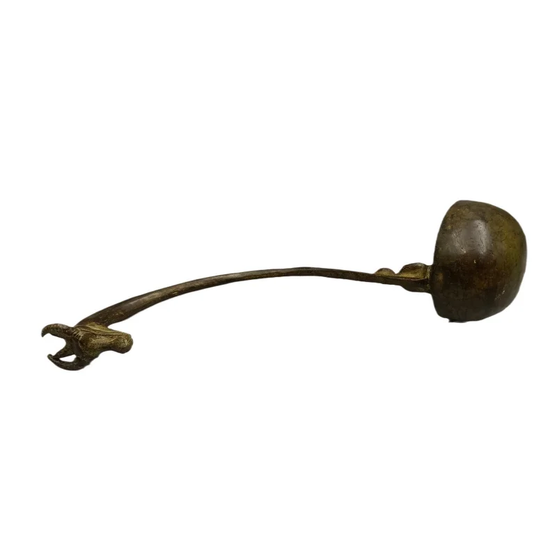 Cow Head Copper Spoon with Curved Handle, Home Decorative Craft