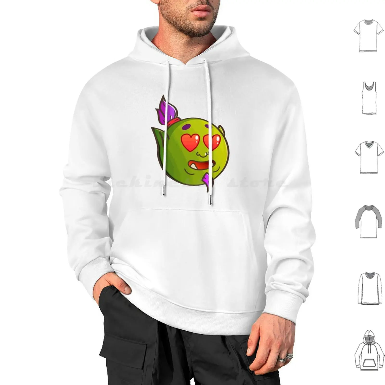 In Love Orc Hoodie cotton Long Sleeve Orc Emote Toonish Chibi Horde Vil Cute Funny Wow World Of Love In Love