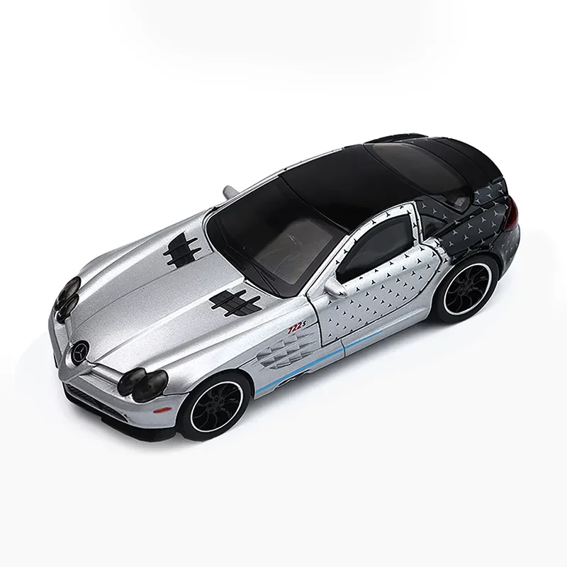 1:32 SLR AMG versión de pintura simulación Diecast Metal aleación modelo coche sonido luz tirar hacia atrás colección niños juguetes regalos