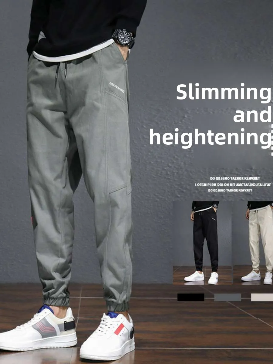 

Harajuku Sle, мужские повседневные брюки, рабочая одежда, длинные брюки, весенне-осенний сезон, хлопковые многофункциональные модные брендовые Hanfu