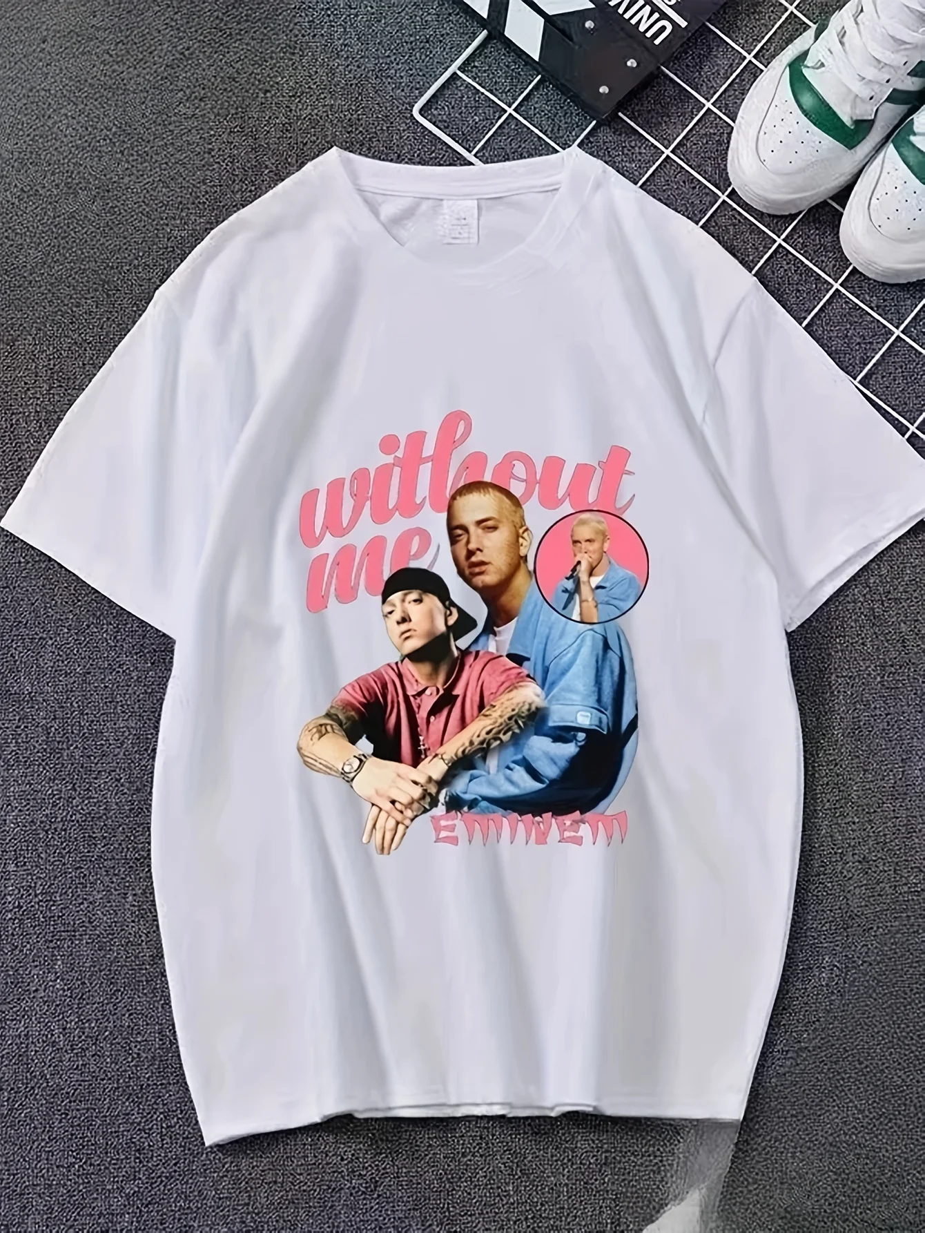 

Новинка 2024, летняя забавная футболка, тонкая женская футболка с узором Shady Eminem and Dr. Dre, повседневная футболка в стиле комиксов