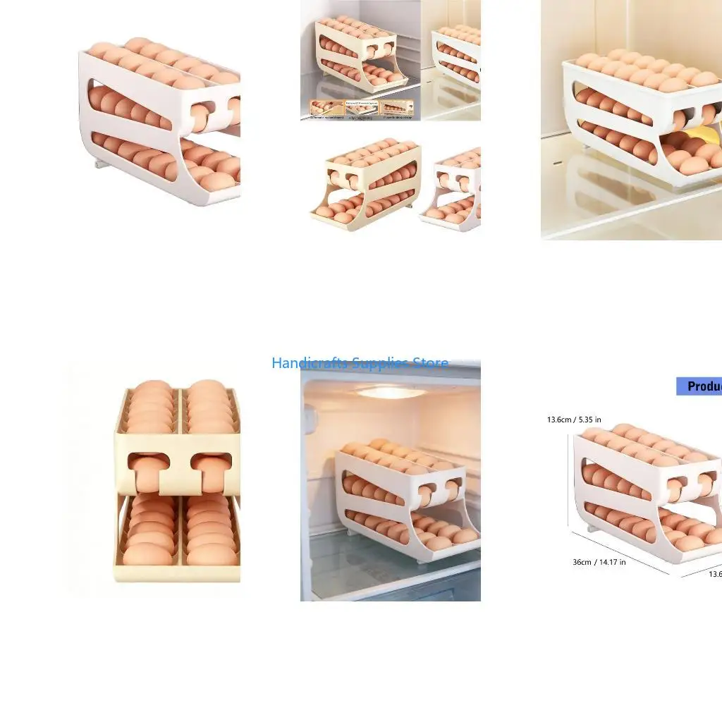 R1WA Innovative Double Deck Eggs Box With Slide Out Design For Kitchen Storage