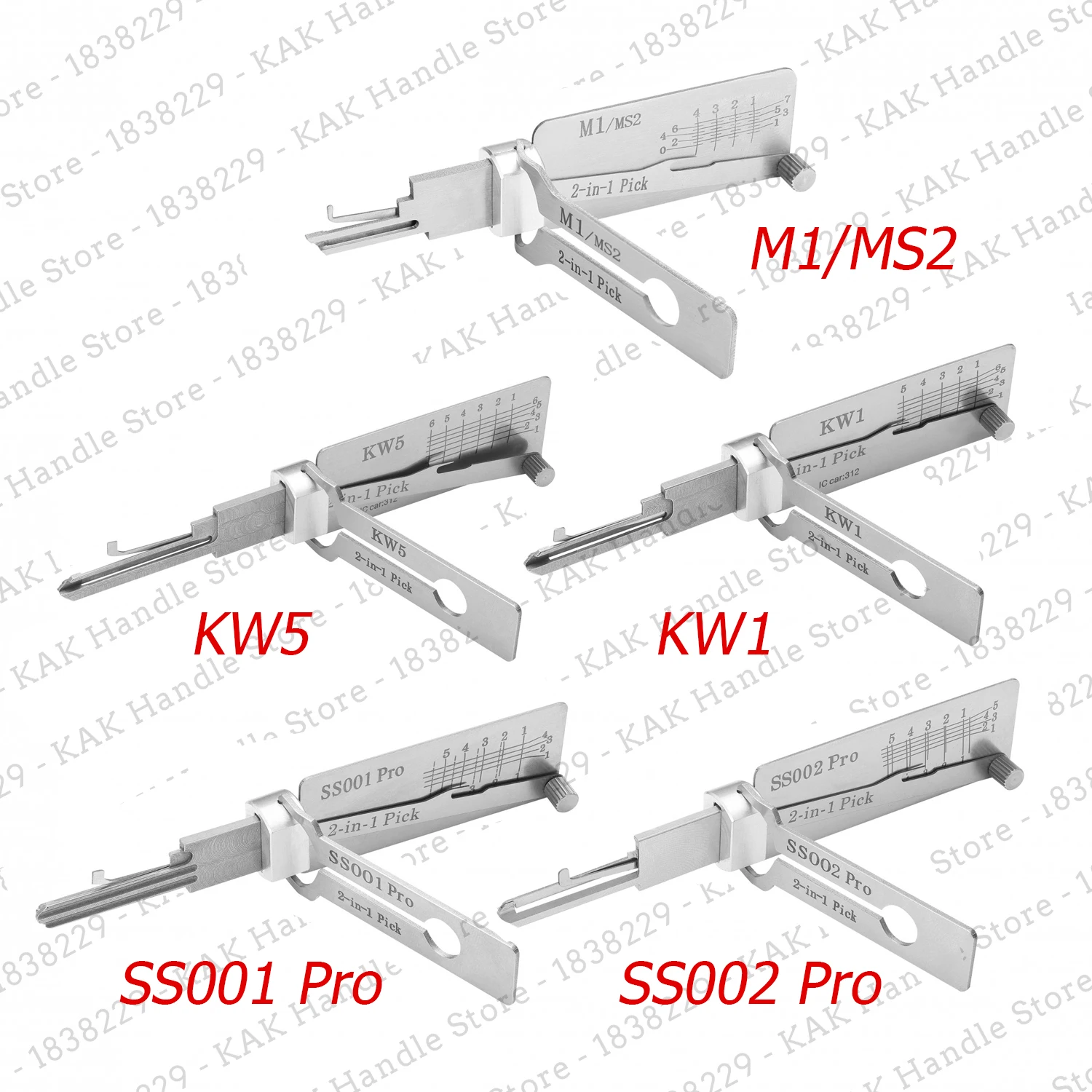 KAK Edelstahl-Präzisionswerkzeug 2-in-1 Schlüsseldecoder-Haken- und Pick-Set O-Ring-Aufnahmewerkzeug-Kit Wartungs- und Reparaturwerkzeug-Set – Detail 3
