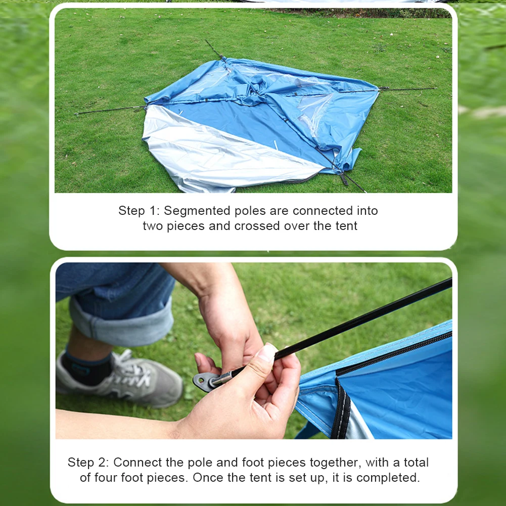 Outdoor Camping Tent 2-3 Person Easy Setup Sun Shelter UPF 50+ Beach Picnic Sunshade Canopy Camping Tent Travel Mosquito Nets