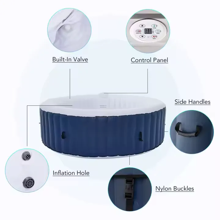 Outdoor Use 6 Person Round Inflatable Hot Tub Bubble Bath Spa Outdoor Round Inflatable Heated Pool view 4