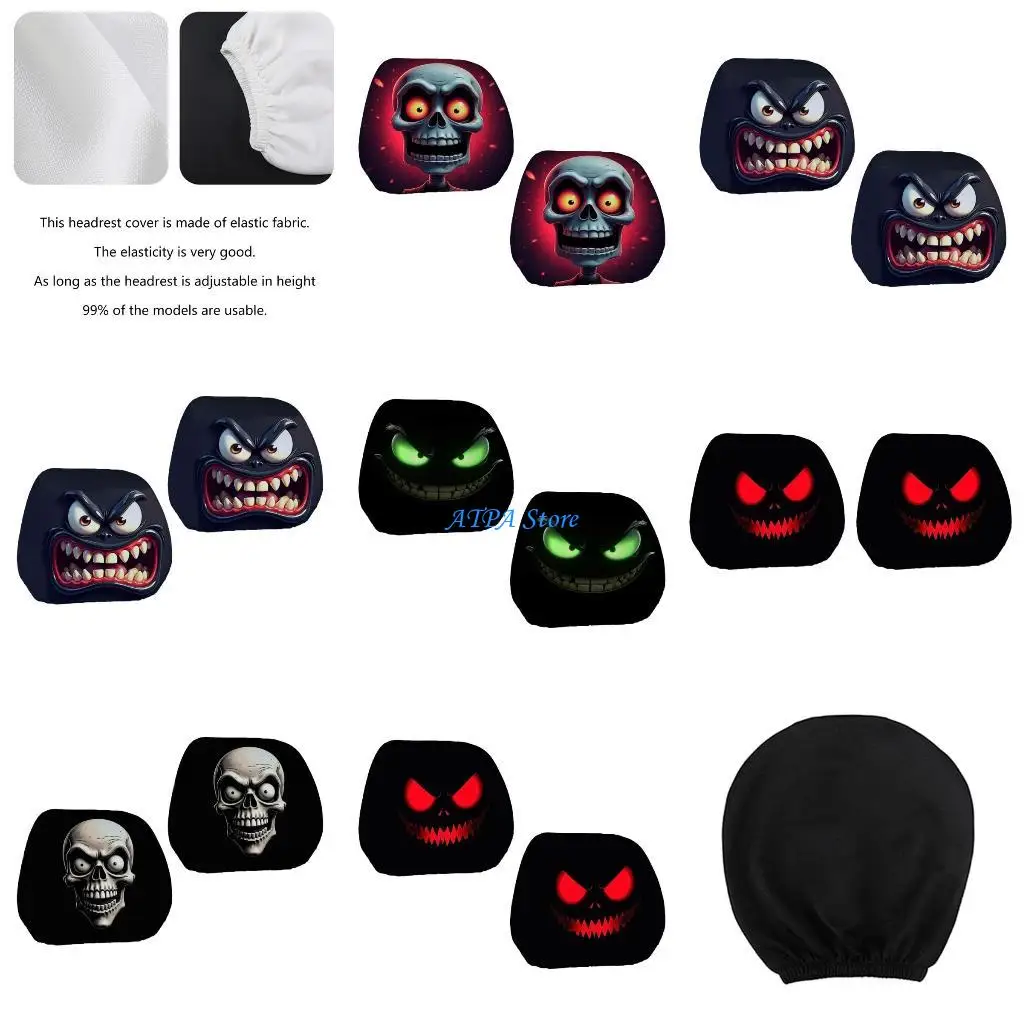 

U13C Funny Auto Protectors Halloween Decoration Patterns Easy To Clean Design