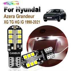 2Pcs T10 Car LED Interior Bulbs For Hyundai Azera Grandeur XG TG HG IG 1998-2017 2018 2019 2020 2021 License Plate Lights