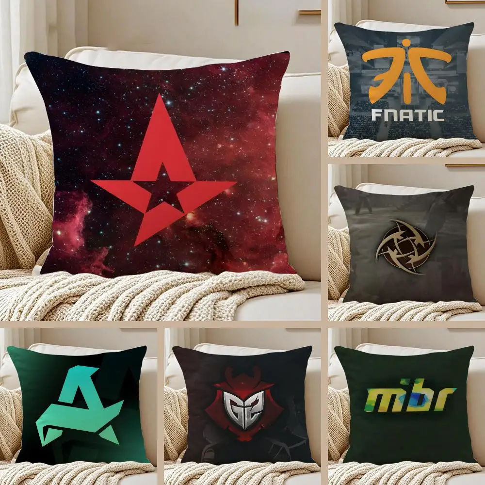 Gaming Meme C-CSGO Team Logo Meme Spirit Falcon Cushion Cover Pillowcase Anti-dustmite Invisible Zipper Short Plush Sofa Cushion