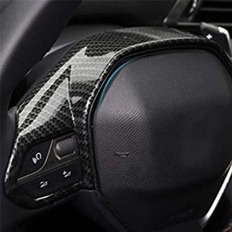 for 3008 GT 4008 5008 ABS Carbon Fiber Sticker Steering Wheel Trim Decorative Frame Cover 2018