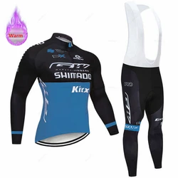 Thermal Fleece Cycling Jersey Set, Pro Bike Suit, Mountain Bicycle Clothing, Winter Sports Clothing