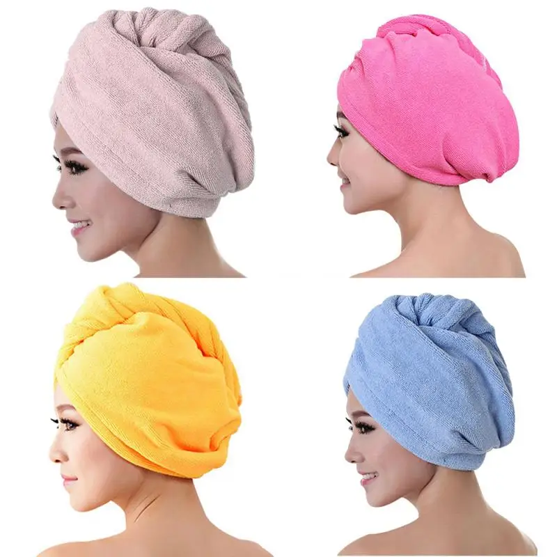 Microfibre After Shower Hair Drying Wrap Womens Girls Lady\'s Towel Quick Dry Hair Hat Cap Turban Head Wrap Bathing Accessories