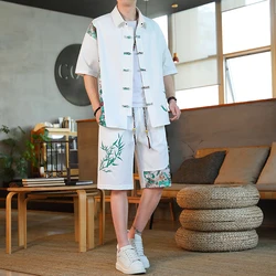 Shirts + shorts new style summer fashion Sportswear Men's Casual Sets Male Fashion shorts and shirts men full size M-5XL