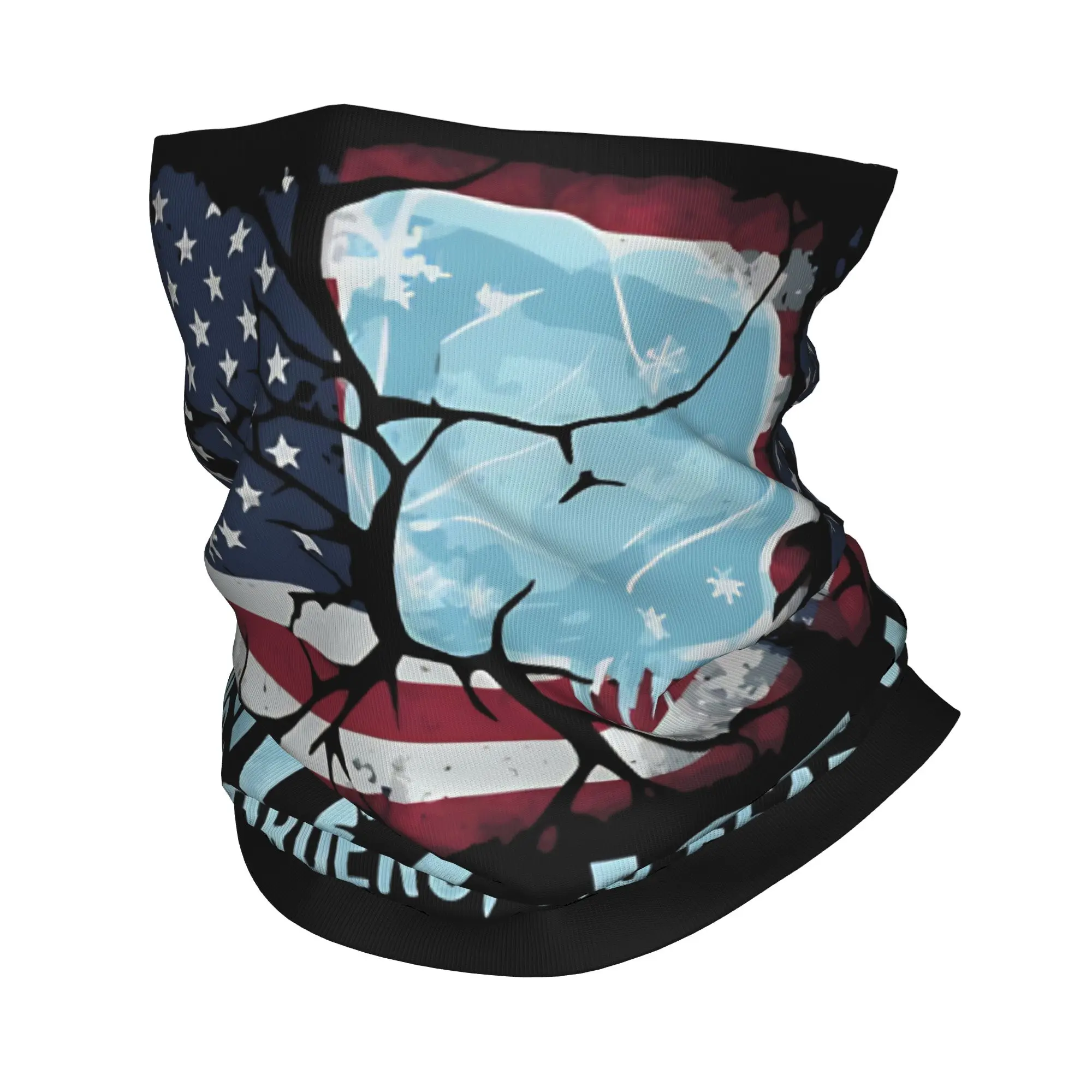 Men Anti-Ice Protest  Frozen US Flag NO Borders No Fear  Bandana Merchandise Neck Gaiter Printed  Wrap Scarf Multi-use Scarf