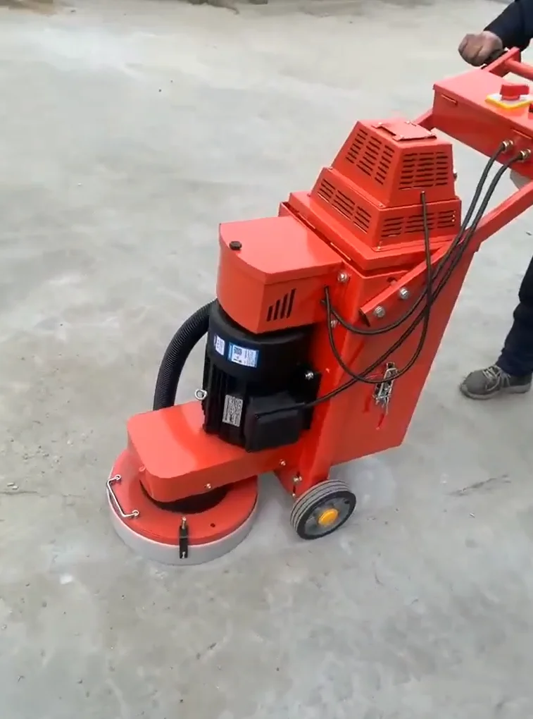 Heavy-Duty Dustless Concrete Floor Grinder Polisher with Self-Leveling System and Quick-Change Abrasives for Industrial Flooring