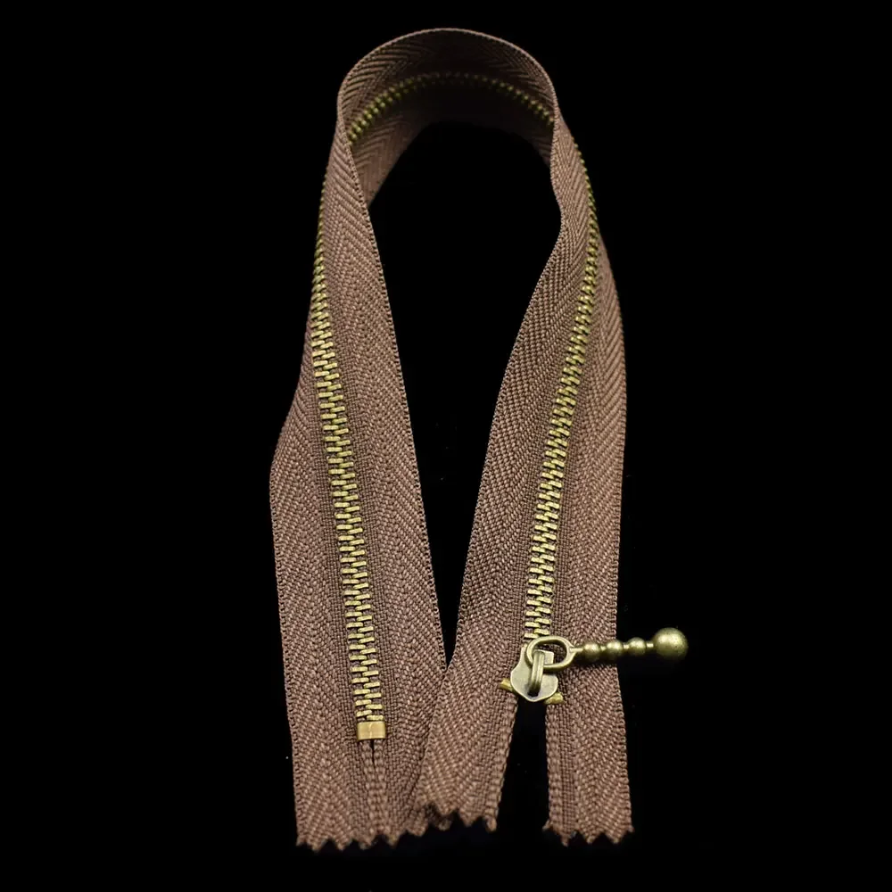 4PCS Bronze Metal Zippers 15/20/30/40cm 3# Close-end Zippers for Sewing DIY Bags Jeans Shoes Clothing Tailor Acessories