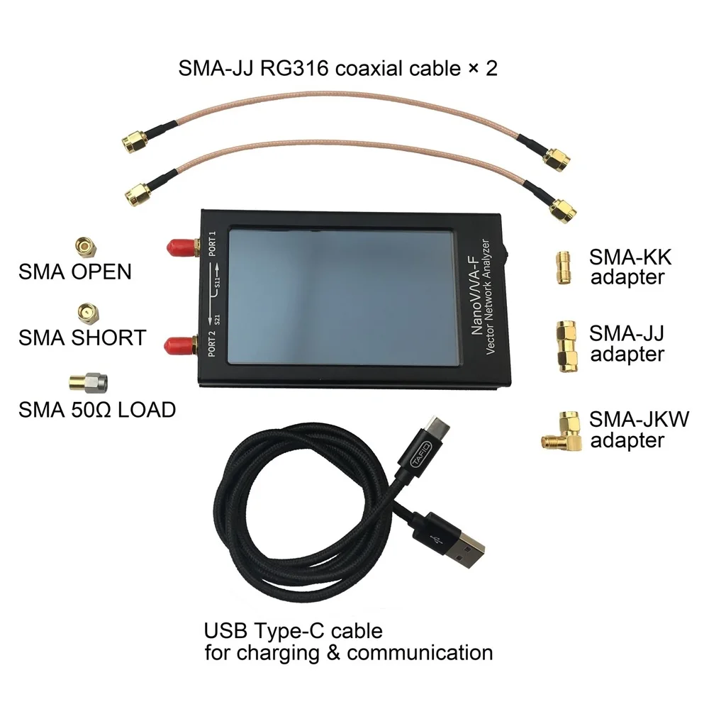 1.5GHz/3GHz NanoVNA-F / V2 VNA HF VHF UHF Vector Network Antenna Analyzer + 4.3 inch IPS LCD + Metal Case + 5000mAh Battery