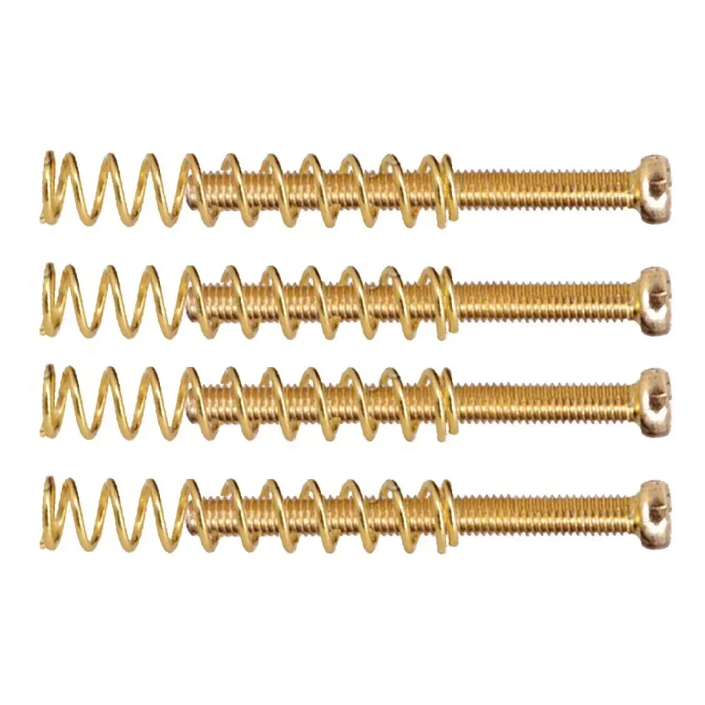 

Easy to Use Guitar Humbucker Pickup Screws Springs, Metal Material, Black/Gold Color, 4PCS Set, Height Adjustable