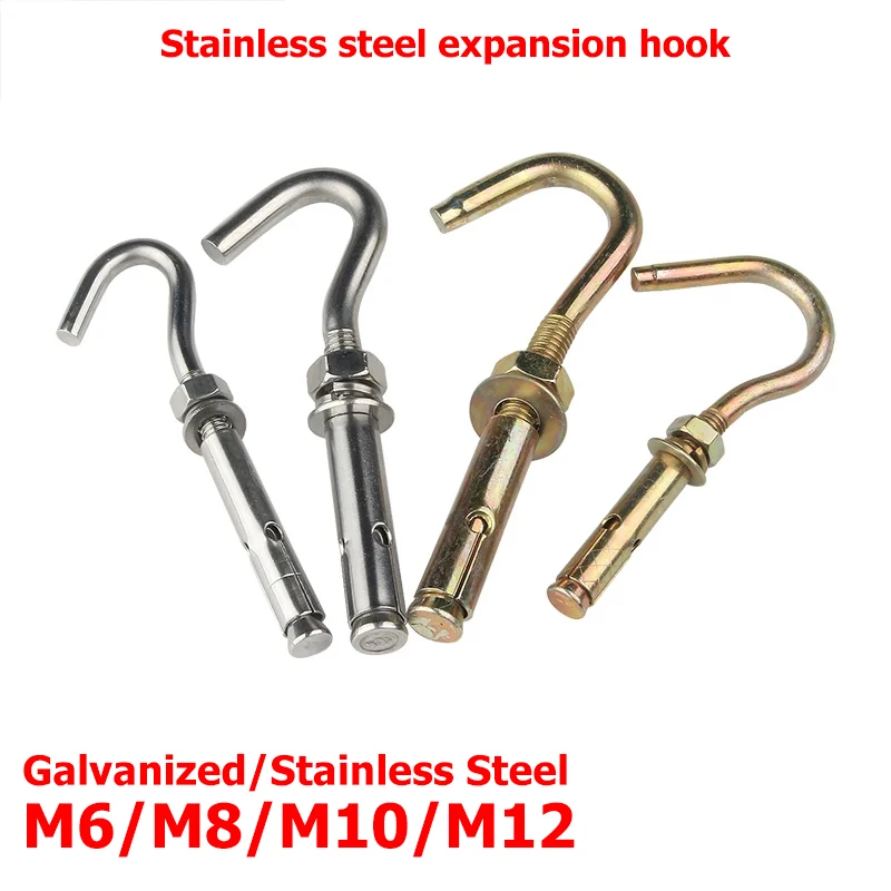 M6 M8 M10 M12 Stainless Steel Expansion Hooks Concrete Wall Anchor Bolt Cup Closed Spring Opening Sleeve Fastener furniture