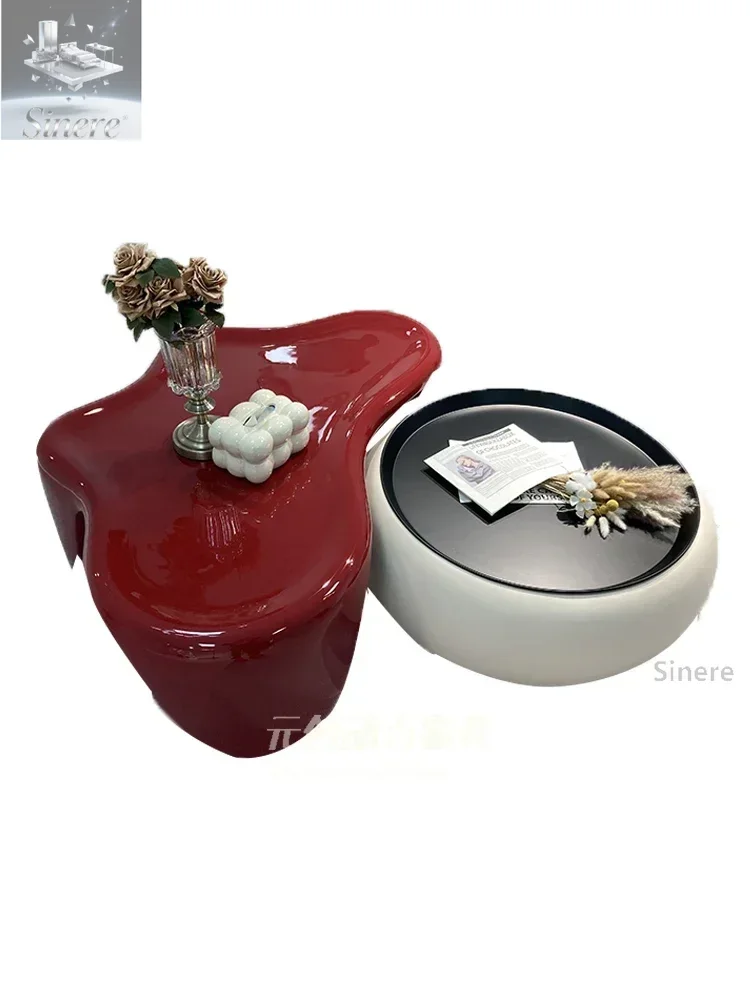 

Итальянский нерегулярный стекловолокно, красная бабочка в форме тихая ветровая металлическая железная пластина, галька, журнальный столик, комбинация гостиной и хо