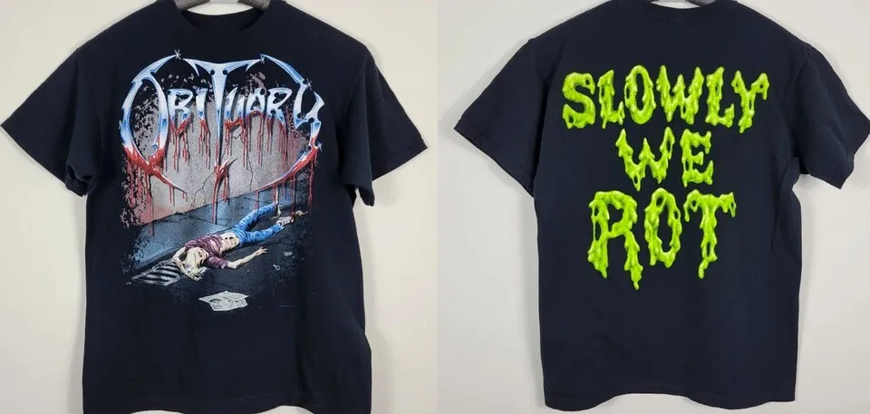 Obituary Slowly We Rot Band Album Black All Size Gift Fan Shirt AR885