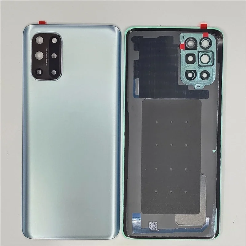 Tampa da porta traseira de vidro para oneplus 8t, tampa da bateria, caixa traseira do painel com lente da câmera, adesivo