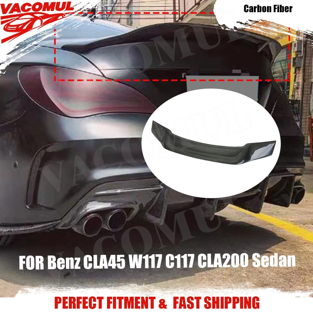 

VACOMUL For CLA Class Carbon Fiber Rear Trunk Wings Spoiler for Mercedes Benz CLA45 W117 C117 CLA 200 250 260 Sedan 2013-2018