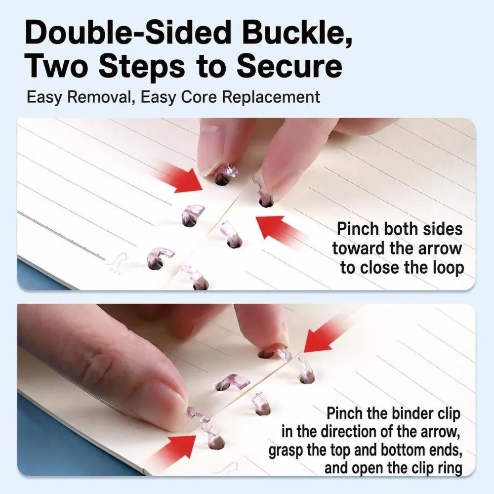 Plastic 3 Holes Binder Rings Transparent Detachable Book Binding Rings 3-holes DIY Notebook Binding Accessories