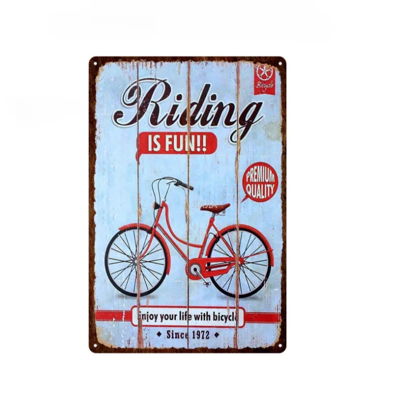 Bicycle Metal Poster Retro Cycling Trip France Metal Plate Posters Tin Signs House Garage Wall Decorative Plates Home Decor