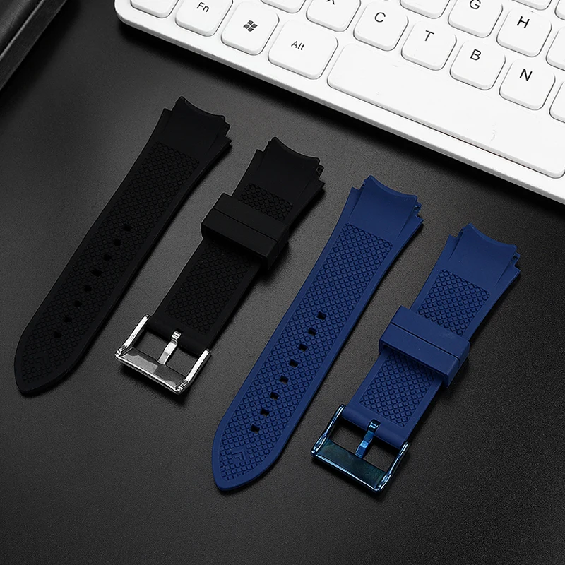 Silicone Watchband for Guess W0247g3 W0040g3 W0040g7 Soft Waterproof Comfortable Sport Convex Interface Strap 22mm