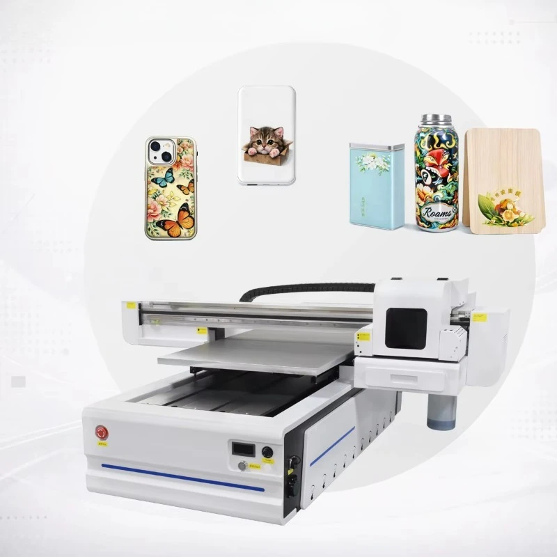 6090 New UV Ink Flatbed Printer High-Speed Fully-Automatic for I3200 Head Seamless Borderless Advertising Printing
