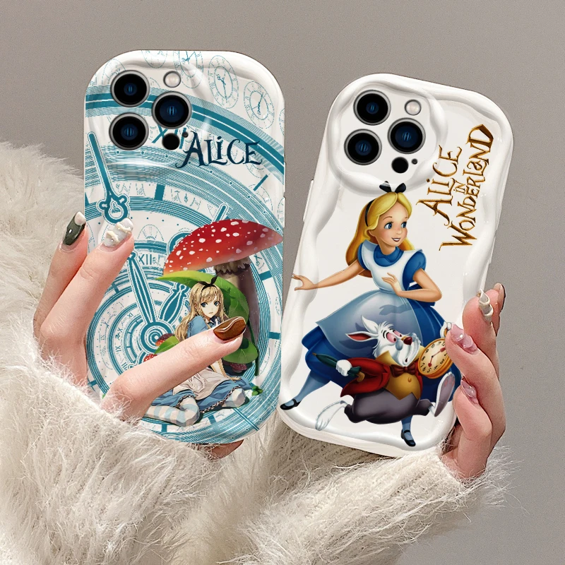 Disney Alice In Wonderland Art For Apple iPhone 15 14 13 12 11 XS XR X Pro Max Plus Wave Oil Soft Phone Case