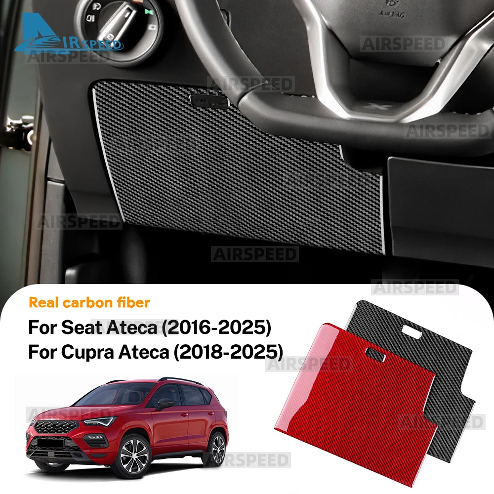 

Настоящая мягкая наклейка из углеродного волокна для SEAT Ateca 5F 2016-2025 для Cupra Ateca 5F 2018-2025 LHD RHD, автомобильная панель блока предохранителей, внутренняя отделка