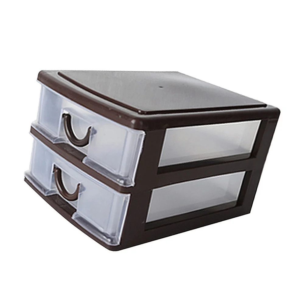 منظم تخزين درج سطح المكتب مكون من طبقتين من البلاستيك الشفاف لمستلزمات المكتب والقرطاسية والمكياج والحرف اليدوية #2