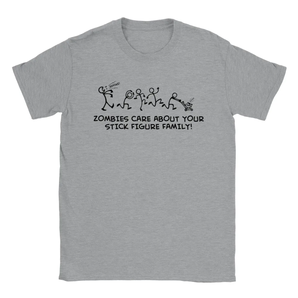 Zombies Care About Your Stick Figure Family T-shirt