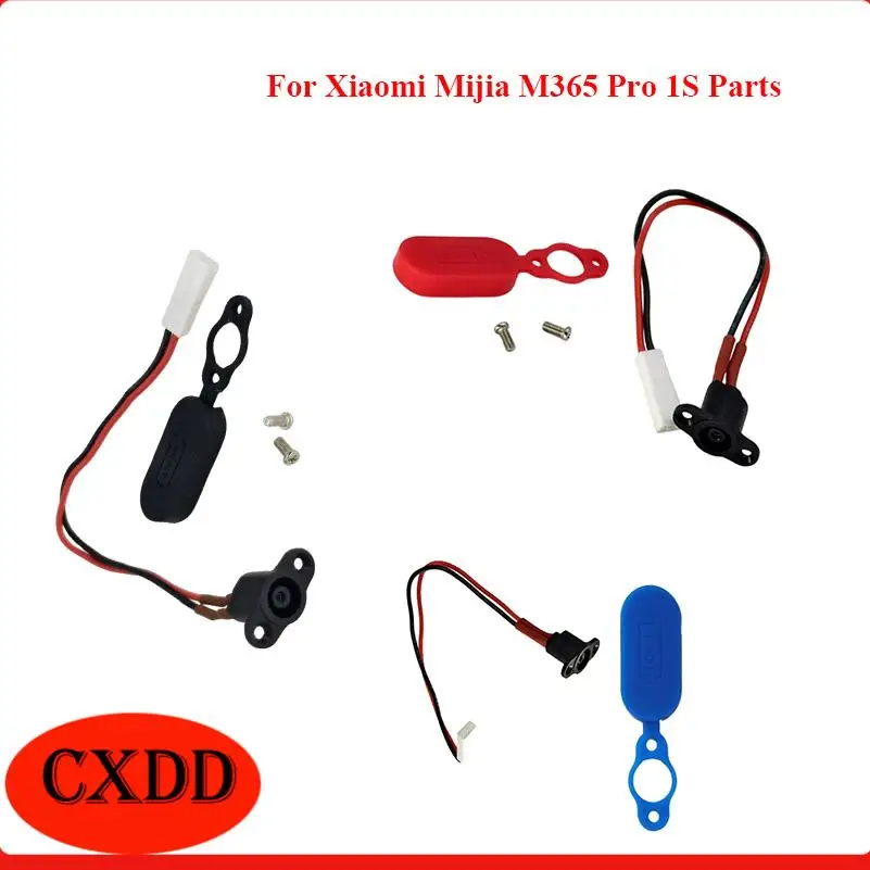 Electric scooter battery charging port cover with 8-shaped tail connected to electrical output power head