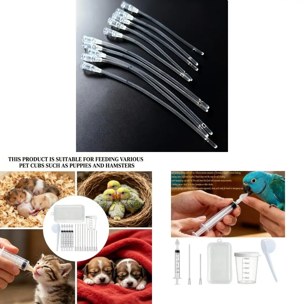  Plastic Handy Parrots Feeding Tube Handheld Liquid Feeder Set With Transparent Design Perfect For Precise Liquid Delivery